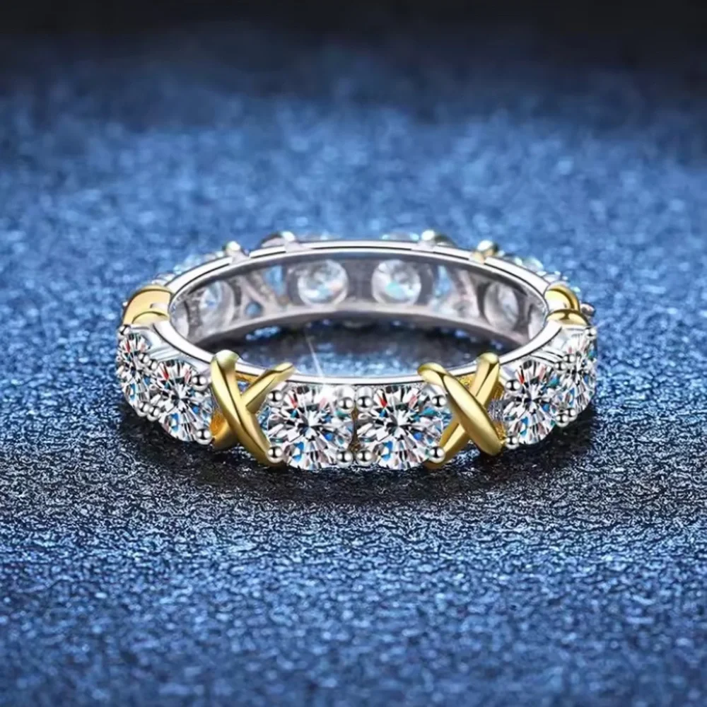New 9.25 Tiffany Style-14k White Gold Finish Platinum & White Topaz Ring Size 7